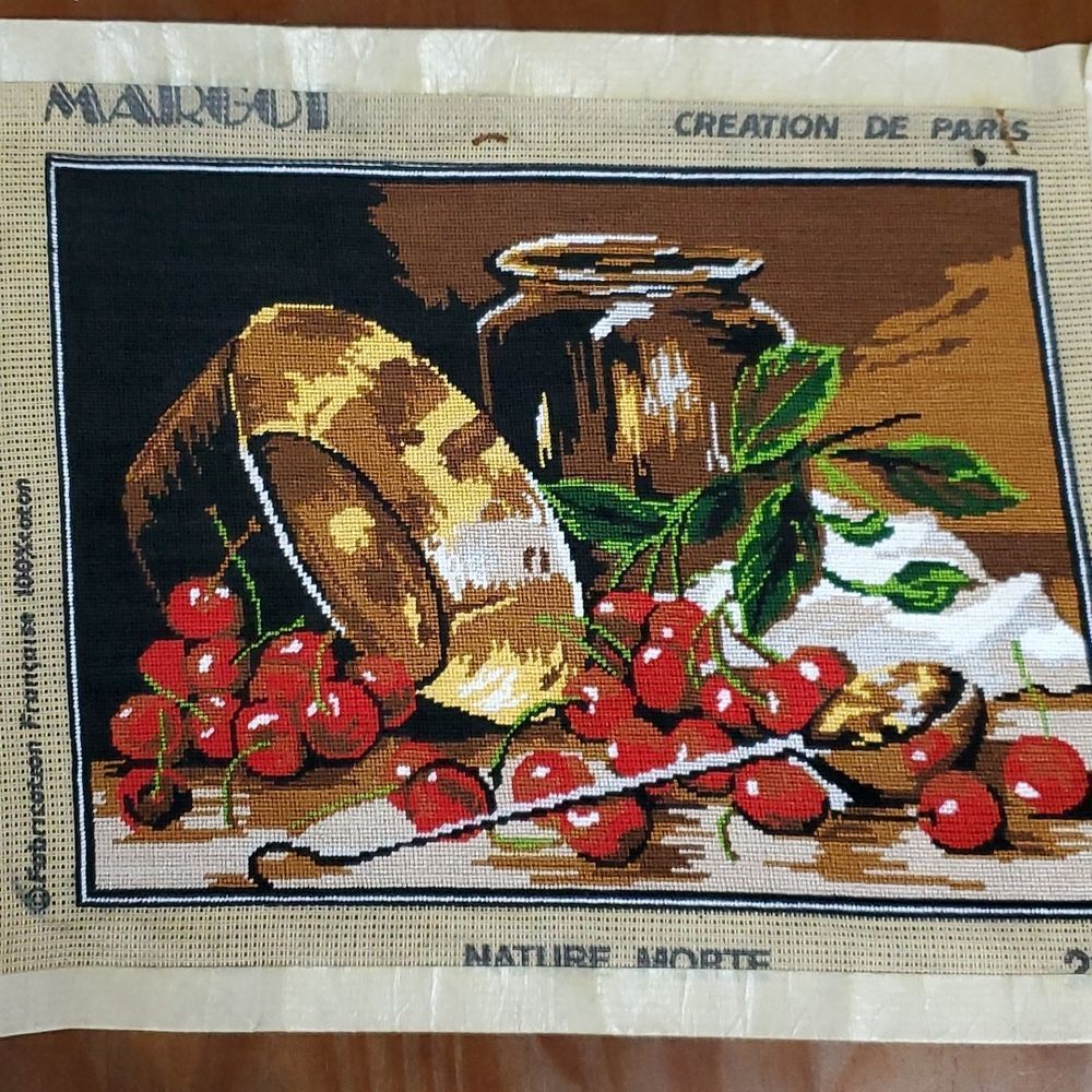Gorgeous petit point needlepoint 'Nature Morte' *